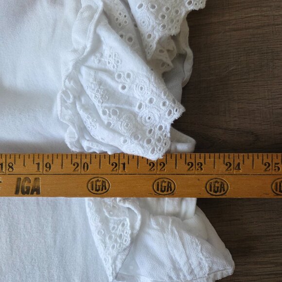 EUC ALL SAINTS WHITE BRODERIE ANGLAISE RUFFLED SLEEVES SHORT SHIRT DRESS SIZE M - Picture 15 of 15